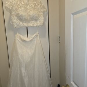 Chic Lace Two-Piece White Dress